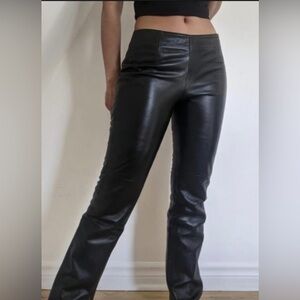 Wilfred Black Straight Leg Faux Leather Pants